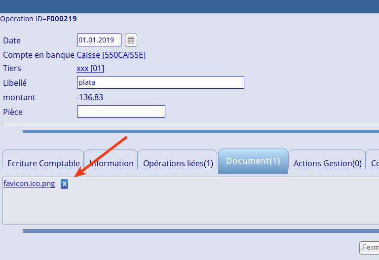 détail opération onglet document
